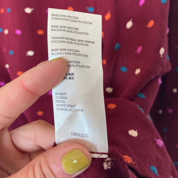 Anthropologie Maeve Dottie Embroidered Blouse Sz S - Picture 9 of 10